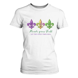 Mardi Gras T Shirt For Women Let The Good Time Roll TS14 White Print Your Wear