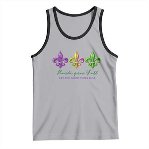 Mardi Gras Tank Top Let The Good Time Roll TS14 Athletic Heather Black Print Your Wear