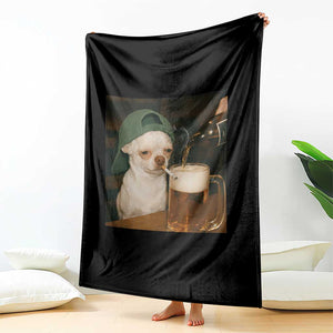 Funny Chihuahua St Patricks Day Meme Throw Blanket Chihuahua Smoking Irish Beer Lover TS14 Print Your Wear
