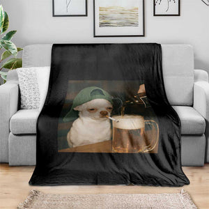 Funny Chihuahua St Patricks Day Meme Throw Blanket Chihuahua Smoking Irish Beer Lover TS14 Print Your Wear