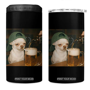 Funny Chihuahua St Patricks Day Meme 4 in 1 Can Cooler Tumbler Chihuahua Smoking Irish Beer Lover TS14 One Size: 16 oz Black Print Your Wear