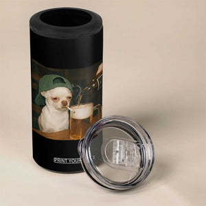 Funny Chihuahua St Patricks Day Meme 4 in 1 Can Cooler Tumbler Chihuahua Smoking Irish Beer Lover TS14 Print Your Wear