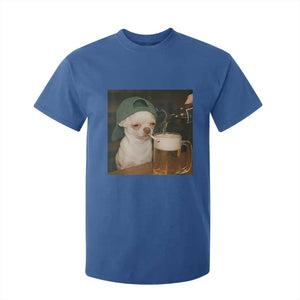 Funny Chihuahua St Patricks Day Meme T Shirt For Kid Chihuahua Smoking Irish Beer Lover TS14 Royal Blue Print Your Wear