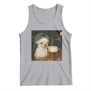 Funny Chihuahua St Patricks Day Meme Tank Top Chihuahua Smoking Irish Beer Lover TS14 Athletic Heather Print Your Wear