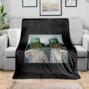 Funny St Patricks Day Cats Drinking Beer Meme Throw Blanket TS14 Print Your Wear
