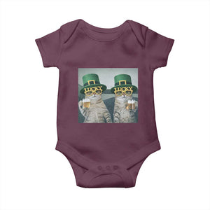 Funny St Patricks Day Cats Drinking Beer Meme Baby Onesie TS14 Maroon Print Your Wear