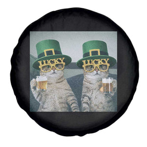 Funny St Patricks Day Cats Drinking Beer Meme Spare Tire Cover TS14 Print Your Wear