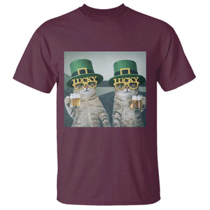 Funny St Patricks Day Cats Drinking Beer Meme T Shirt TS14 Maroon Print Your Wear