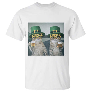 Funny St Patricks Day Cats Drinking Beer Meme T Shirt TS14 White Print Your Wear