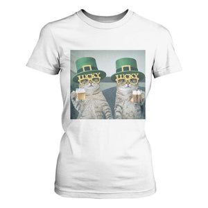 Funny St Patricks Day Cats Drinking Beer Meme T Shirt For Women TS14 White Print Your Wear