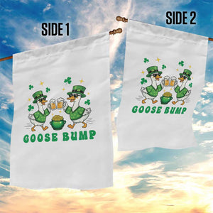 Funny St Patricks Day Goose Drinking Beer Garden Flag Goose Bump TS14 Print Your Wear