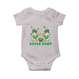 Funny St Patricks Day Goose Drinking Beer Baby Onesie Goose Bump TS14 Ice Gray Print Your Wear