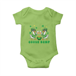 Funny St Patricks Day Goose Drinking Beer Baby Onesie Goose Bump TS14 Lime Print Your Wear