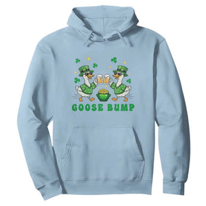Funny St Patricks Day Goose Drinking Beer Hoodie Goose Bump TS14 Light Blue Print Your Wear