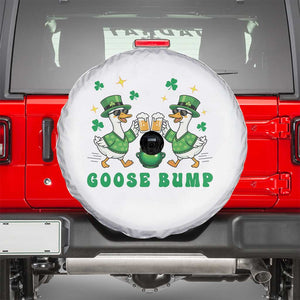 Funny St Patricks Day Goose Drinking Beer Spare Tire Cover Goose Bump TS14 White Print Your Wear