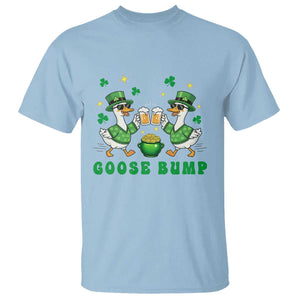 Funny St Patricks Day Goose Drinking Beer T Shirt Goose Bump TS14 Light Blue Print Your Wear
