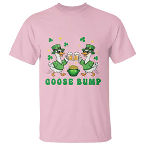Funny St Patricks Day Goose Drinking Beer T Shirt Goose Bump TS14 Light Pink Print Your Wear
