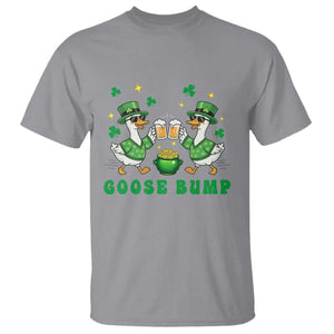 Funny St Patricks Day Goose Drinking Beer T Shirt Goose Bump TS14 Sport Gray Print Your Wear