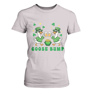 Funny St Patricks Day Goose Drinking Beer T Shirt For Women Goose Bump TS14 Ice Gray Print Your Wear