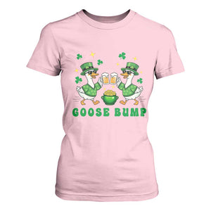 Funny St Patricks Day Goose Drinking Beer T Shirt For Women Goose Bump TS14 Light Pink Print Your Wear