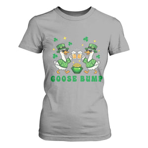 Funny St Patricks Day Goose Drinking Beer T Shirt For Women Goose Bump TS14 Sport Gray Print Your Wear