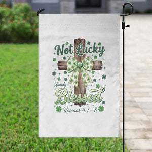 Shamrock Cross Irish St Patrick's Day Garden Flag Not Lucky Simply Blessed TS14 Print Your Wear