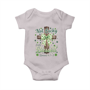 Shamrock Cross Irish St Patrick's Day Baby Onesie Not Lucky Simply Blessed TS14 Ice Gray Print Your Wear