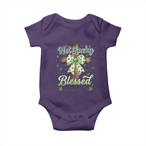 Shamrock Cross Irish St Patrick's Day Baby Onesie Not Lucky Simply Blessed TS14 Purple Print Your Wear