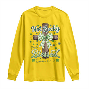 Shamrock Cross Irish St Patrick's Day Long Sleeve Shirt Not Lucky Simply Blessed TS14 Daisy Print Your Wear