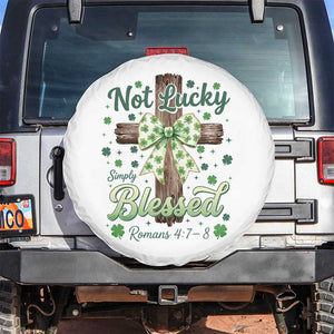 Shamrock Cross Irish St Patrick's Day Spare Tire Cover Not Lucky Simply Blessed TS14 No hole White Print Your Wear
