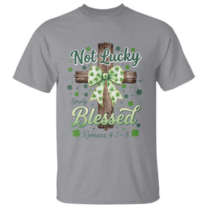 Shamrock Cross Irish St Patrick's Day T Shirt Not Lucky Simply Blessed TS14 Sport Gray Print Your Wear