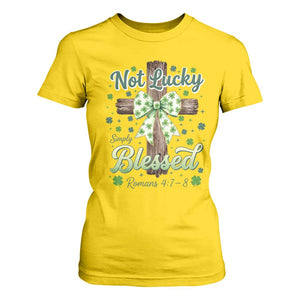 Shamrock Cross Irish St Patrick's Day T Shirt For Women Not Lucky Simply Blessed TS14 Daisy Print Your Wear