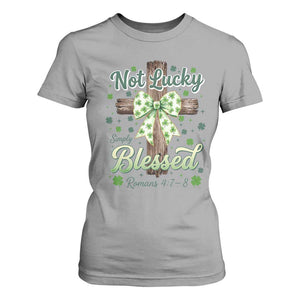 Shamrock Cross Irish St Patrick's Day T Shirt For Women Not Lucky Simply Blessed TS14 Sport Gray Print Your Wear