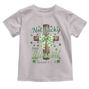 Shamrock Cross Irish St Patrick's Day Toddler T Shirt Not Lucky Simply Blessed TS14 Ice Gray Print Your Wear