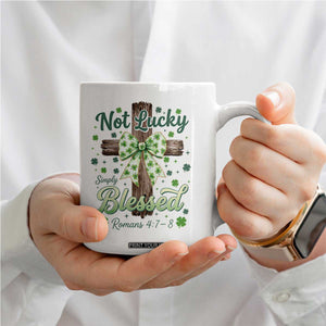 Shamrock Cross Irish St Patrick's Day Coffee Mug Not Lucky Simply Blessed TS14 Print Your Wear