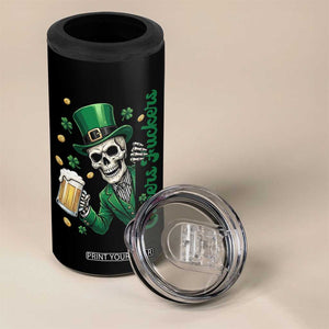 Cheers Fuckers St Patricks Day 4 in 1 Can Cooler Tumbler Funny Skeleton Drinking Beer TS14 Print Your Wear