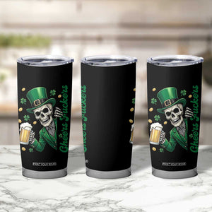 Cheers Fuckers St Patricks Day Tumbler Cup Funny Skeleton Drinking Beer TS14 Print Your Wear