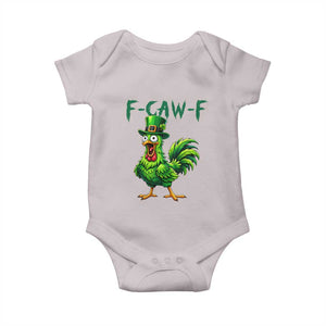 Funny St Patricks Day Lucky Chicken Baby Onesie F Caw F TS14 Ice Gray Print Your Wear