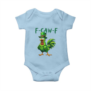 Funny St Patricks Day Lucky Chicken Baby Onesie F Caw F TS14 Light Blue Print Your Wear