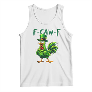 Funny St Patricks Day Lucky Chicken Tank Top F Caw F TS14 White Print Your Wear