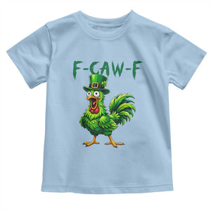 Funny St Patricks Day Lucky Chicken Toddler T Shirt F Caw F TS14 Light Blue Print Your Wear