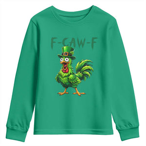 Funny St Patricks Day Lucky Chicken Youth Sweatshirt F Caw F TS14 Irish Green Print Your Wear