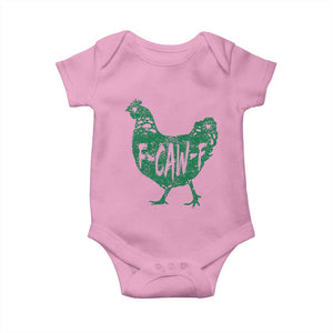 F Caw F Lucky Chicken Baby Onesie Funny St Patricks Day TS14 Light Pink Print Your Wear