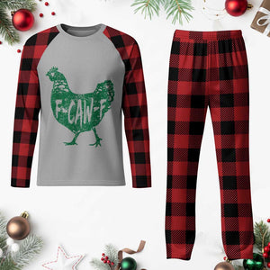 F Caw F Lucky Chicken Plaid Pajama Set Funny St Patricks Day TS14 Buffalo Plaid Print Your Wear