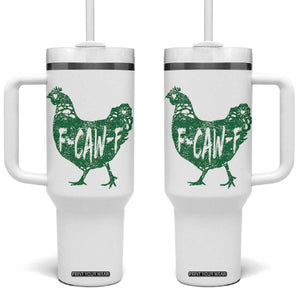 F Caw F Lucky Chicken Tumbler With Handle Funny St Patricks Day TS14 One Size: 40 oz White Print Your Wear
