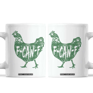 F Caw F Lucky Chicken Coffee Mug Funny St Patricks Day TS14 White Print Your Wear