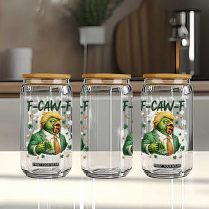Funny Trump Chicken St Patricks Day Glass Can F Caw F Lucky Irish TS14 Print Your Wear