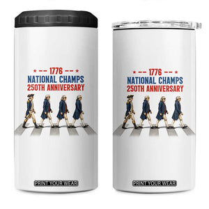 1776 National Champs 4 in 1 Can Cooler Tumbler Funny Founding Father Roading Parody 4th of July