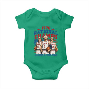 1776 National Champs Baby Onesie Patriotic Founding Fathers Basketball Undefeated America