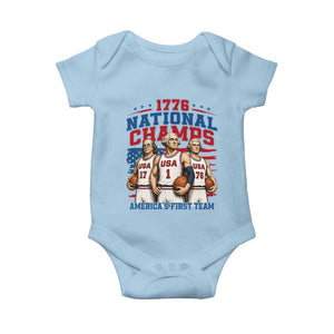 1776 National Champs Baby Onesie Patriotic Founding Fathers Basketball Undefeated America